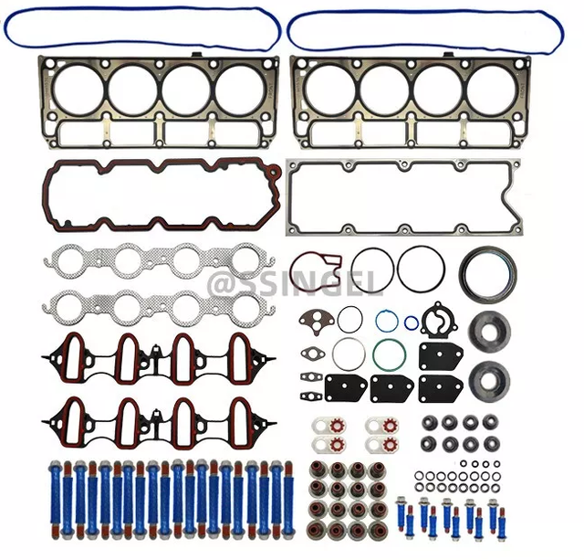 Conjunto completo de juntas de cabe&ccedil;ote com parafusos e veda&ccedil;&otilde;es GMChevroLet GMC Buick CadiLLac 4.8L 5.3L
